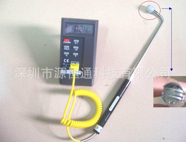 久久白丝足交91AV 台湾泰仕温度计TES1310+NR81533B直角弯管热电偶